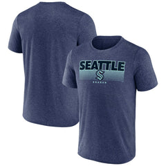 Seattle Kraken Fanatics Prodigy Performance T-Shirt - Heathered Deep Sea Blue - NHL