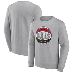 Chicago Bulls True Classics Vint Pullover Sweatshirt Heathered Gray - NBA