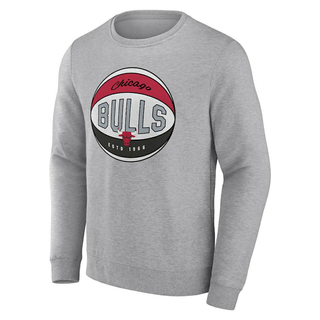 Chicago Bulls True Classics Vint Pullover Sweatshirt Heathered Gray - NBA