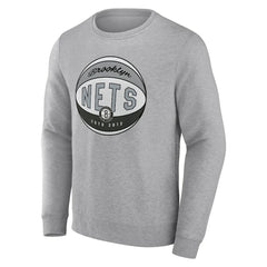 Brooklyn Nets True Classics Vint Pullover Sweatshirt Heathered Gray - NBA