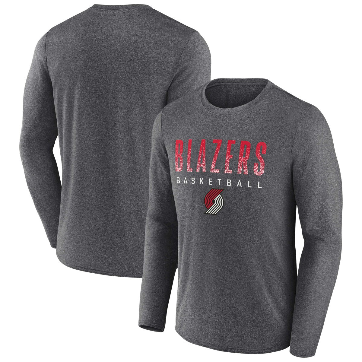 Portland Trail Blazers Where Legends Play Iconic Practice Long Sleeve T-Shirt Heathered Charcoal - NBA