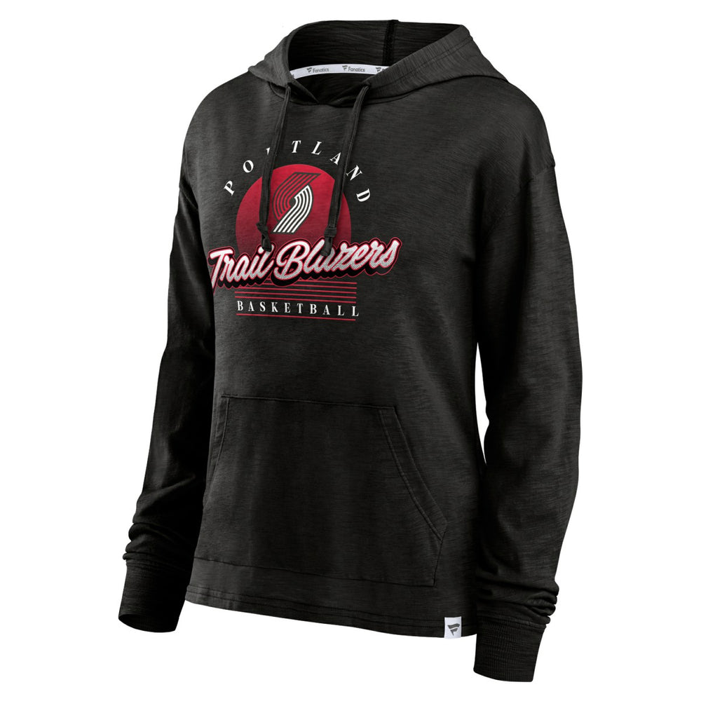 Portland Trail Blazers Women's Full Steam Slub Hoodie T-Shirt Black - NBA