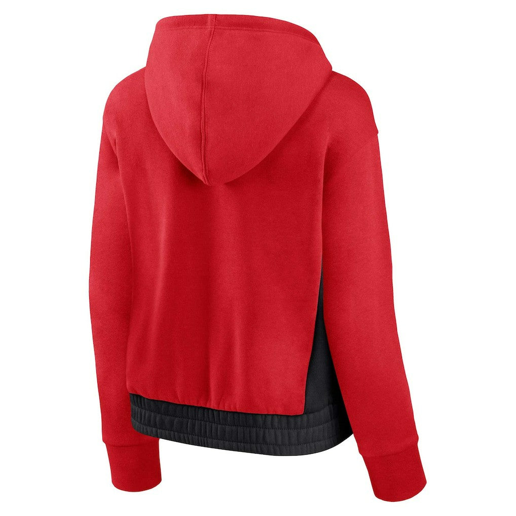 Chicago Bulls Women's Iconic Halftime Colorblock Pullover Hoodie Red - NBA