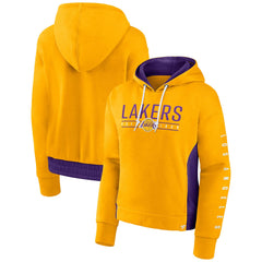 Los Angeles Lakers Women's Iconic Halftime Colorblock Pullover Hoodie Gold - NBA