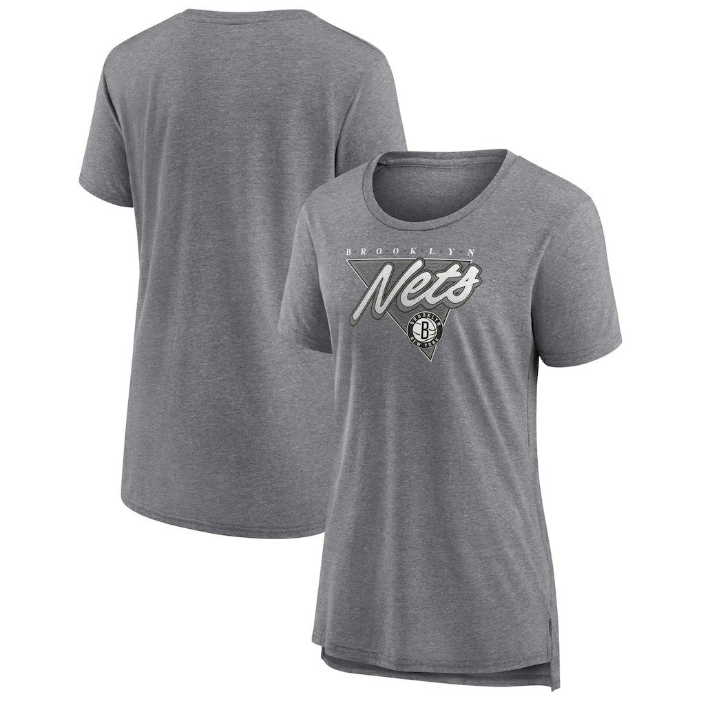 Brooklyn Nets Women's True Classics Tri-Blend T-Shirt Heathered Gray - NBA