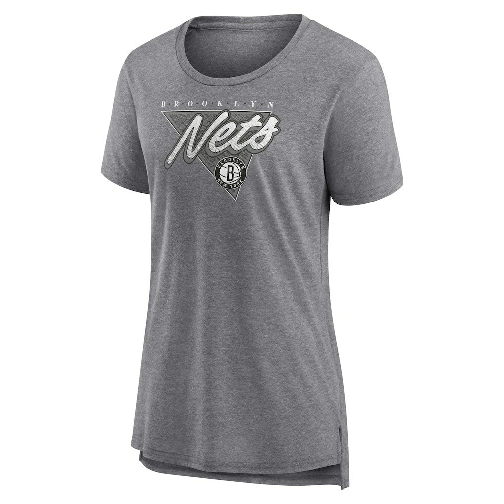 Brooklyn Nets Women's True Classics Tri-Blend T-Shirt Heathered Gray - NBA