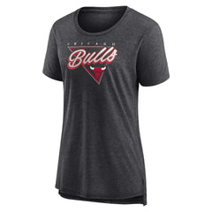 Chicago Bulls Women's True Classics Tri-Blend T-Shirt Heathered Charcoal - NBA
