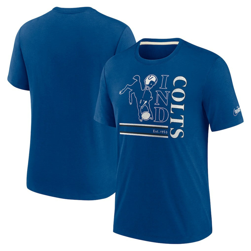 Indianapolis Colts Wordmark Logo Tri-Blend T-Shirt Royal | Nike for Sale