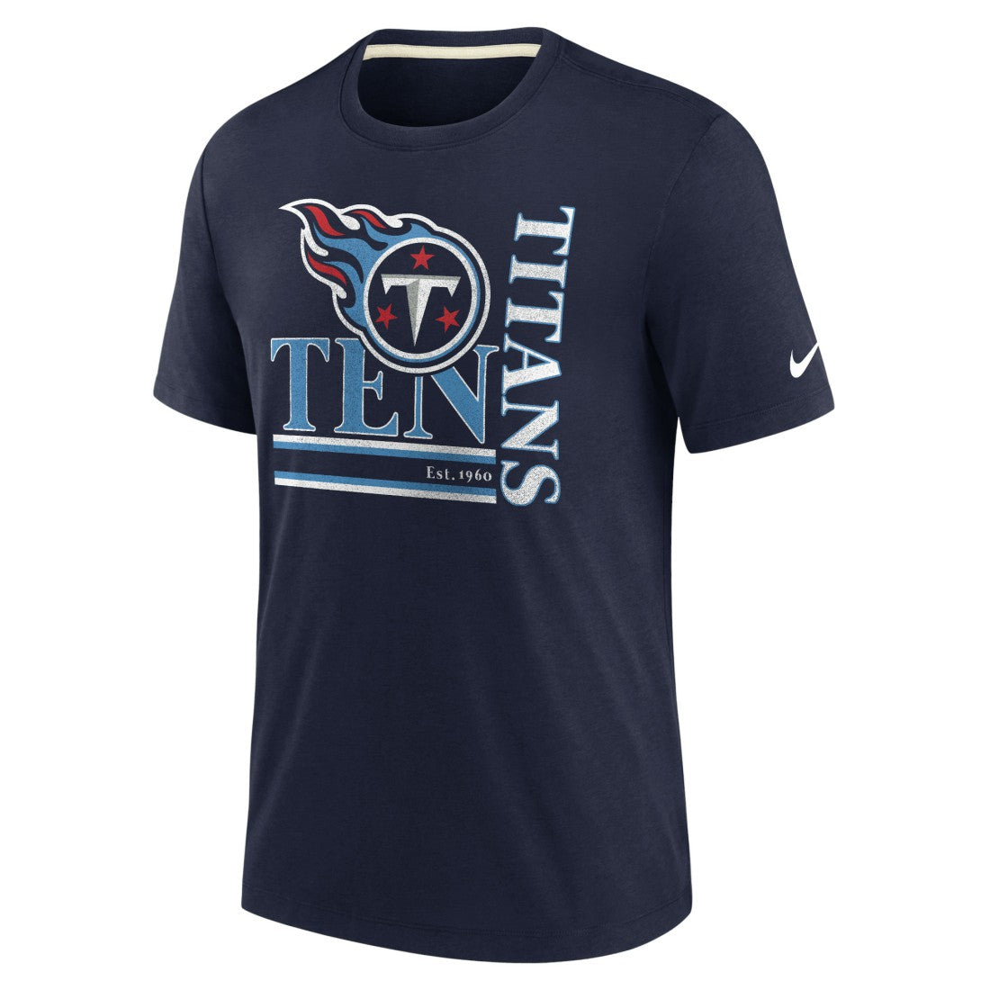 Tennessee Titans Wordmark Logo Tri-Blend T-Shirt Navy | Nike for Sale