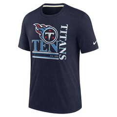 Tennessee Titans Wordmark Logo Tri-Blend T-Shirt Navy | Nike for Sale