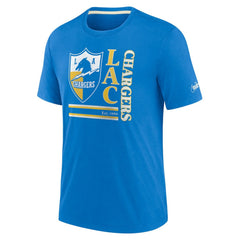 Los Angeles Chargers Wordmark Logo Tri-Blend T-Shirt Powder Blue | Nike for Sale