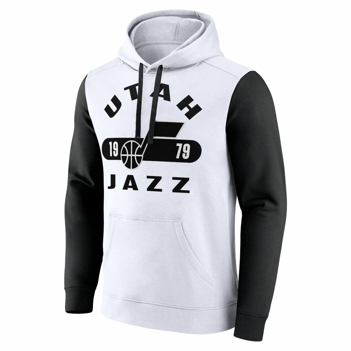 Utah Jazz Attack Colorblock Pullover Hoodie White/Black - NBA