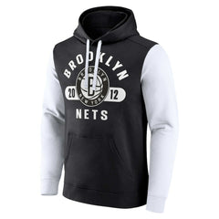 Brooklyn Nets Attack Colorblock Pullover Hoodie Black/White - NBA