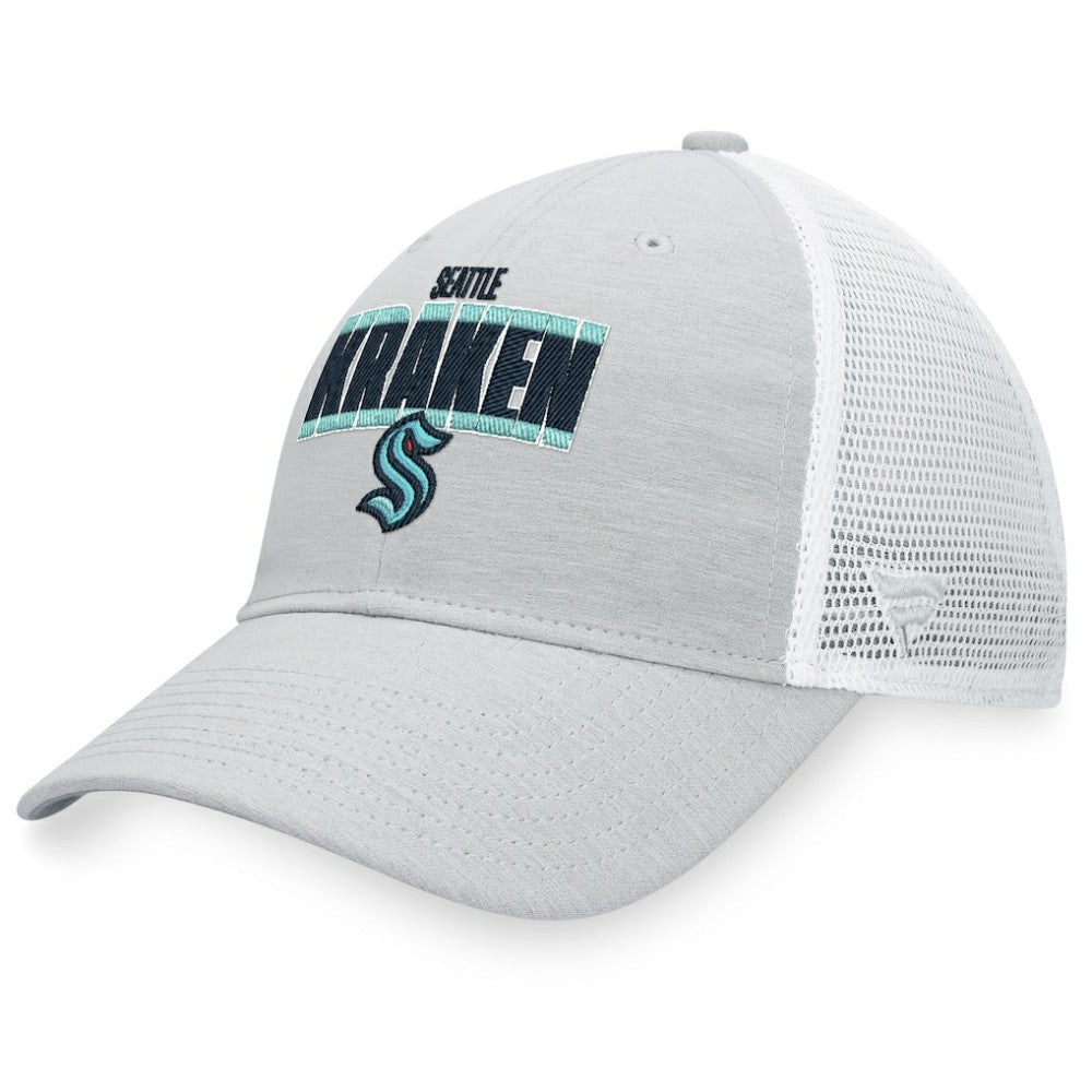 Seattle Kraken Fanatics Team Trucker Snapback Hat - Heather Gray/White - NHL