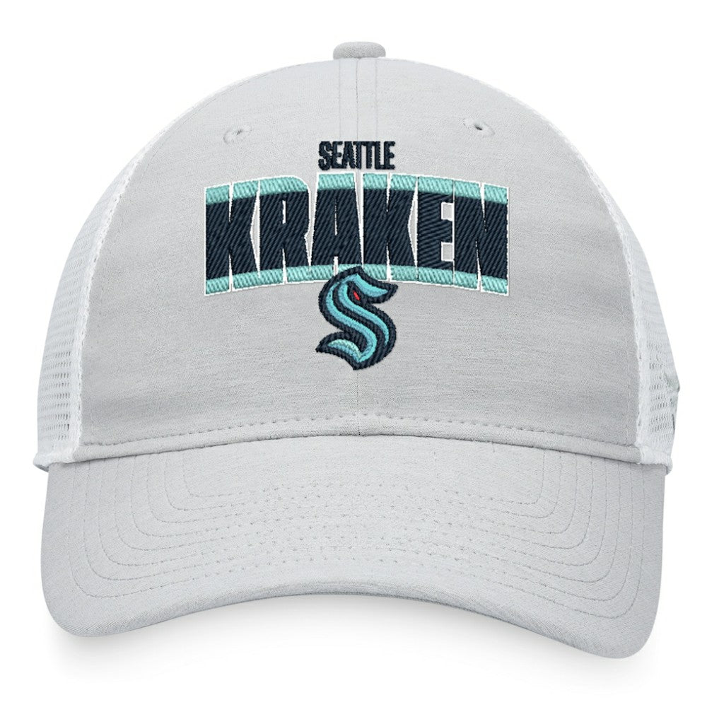 Seattle Kraken Fanatics Team Trucker Snapback Hat - Heather Gray/White - NHL