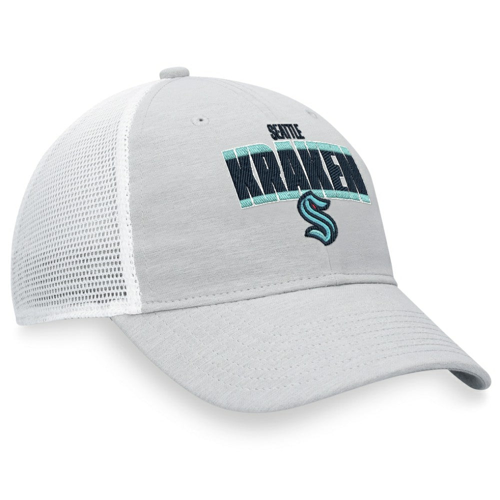 Seattle Kraken Fanatics Team Trucker Snapback Hat - Heather Gray/White - NHL