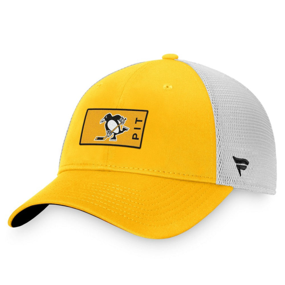Pittsburgh Penguins Fanatics Authentic Pro Trucker Snapback Hat - Gold/White - NHL