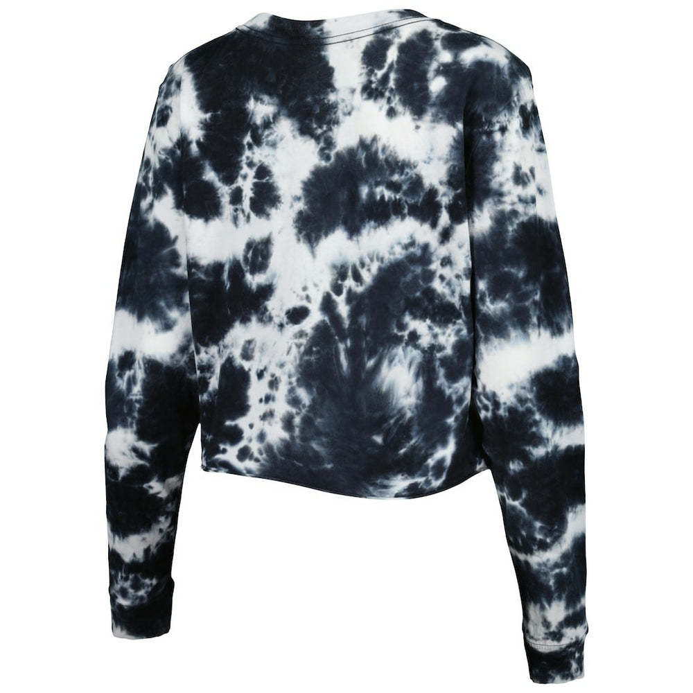 Chicago Bulls Women's Tie Dye Cropped Long Sleeve T-Shirt Black - NBA