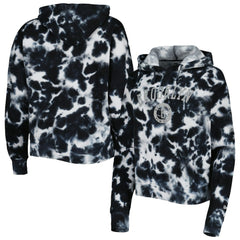Brooklyn Nets Women's Brushed Cotton Tie-Dye Pullover Hoodie Black - NBA