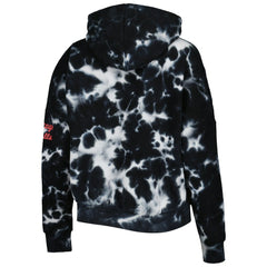 Chicago Bulls Women's Brushed Cotton Tie-Dye Pullover Hoodie Black - NBA