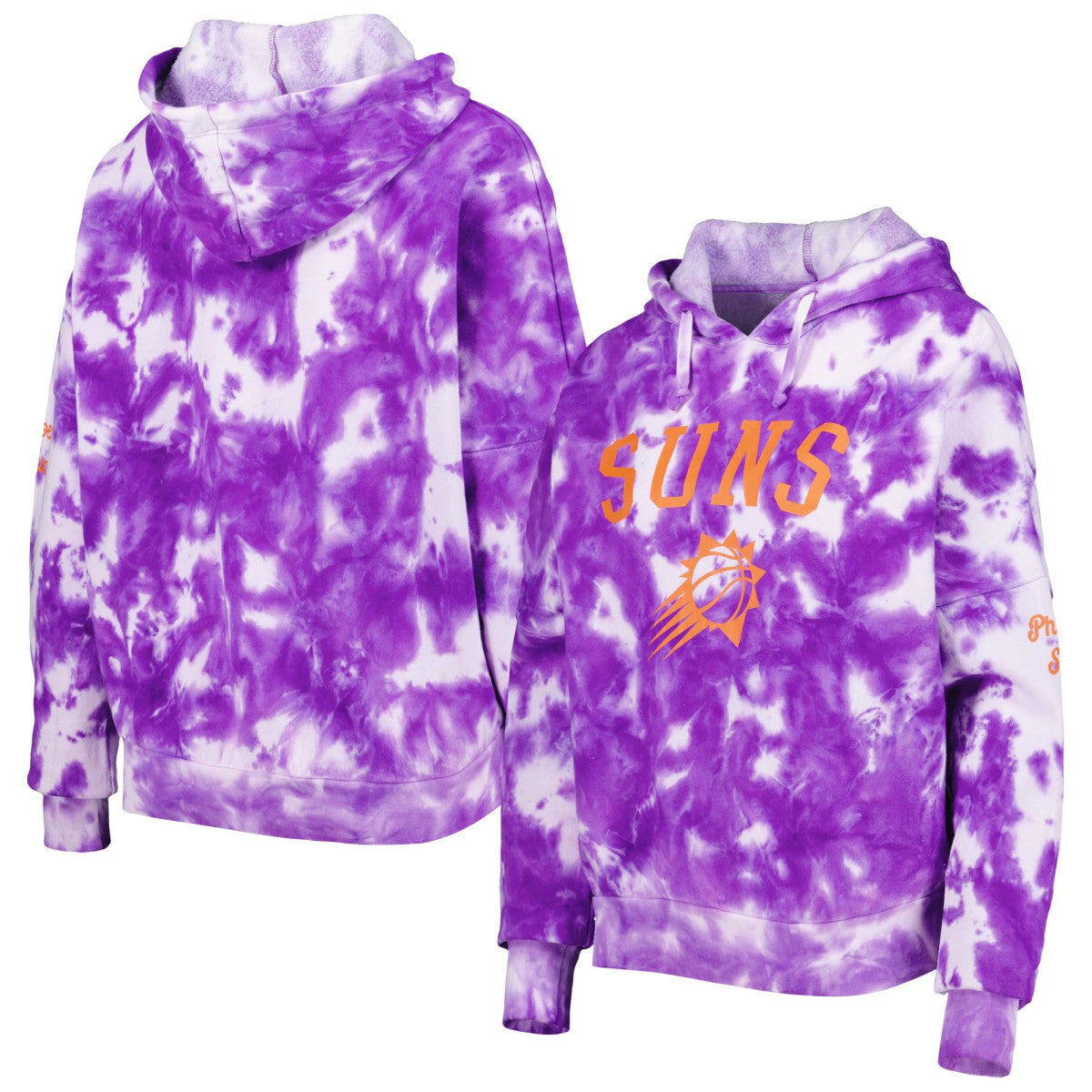 Phoenix Suns Women's Brushed Cotton Tie-Dye Pullover Hoodie Purple - NBA