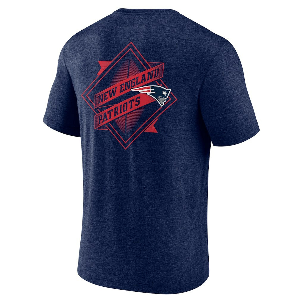 New England Patriots Diamond Scroll Tri-Blend T-Shirt Navy | NFL