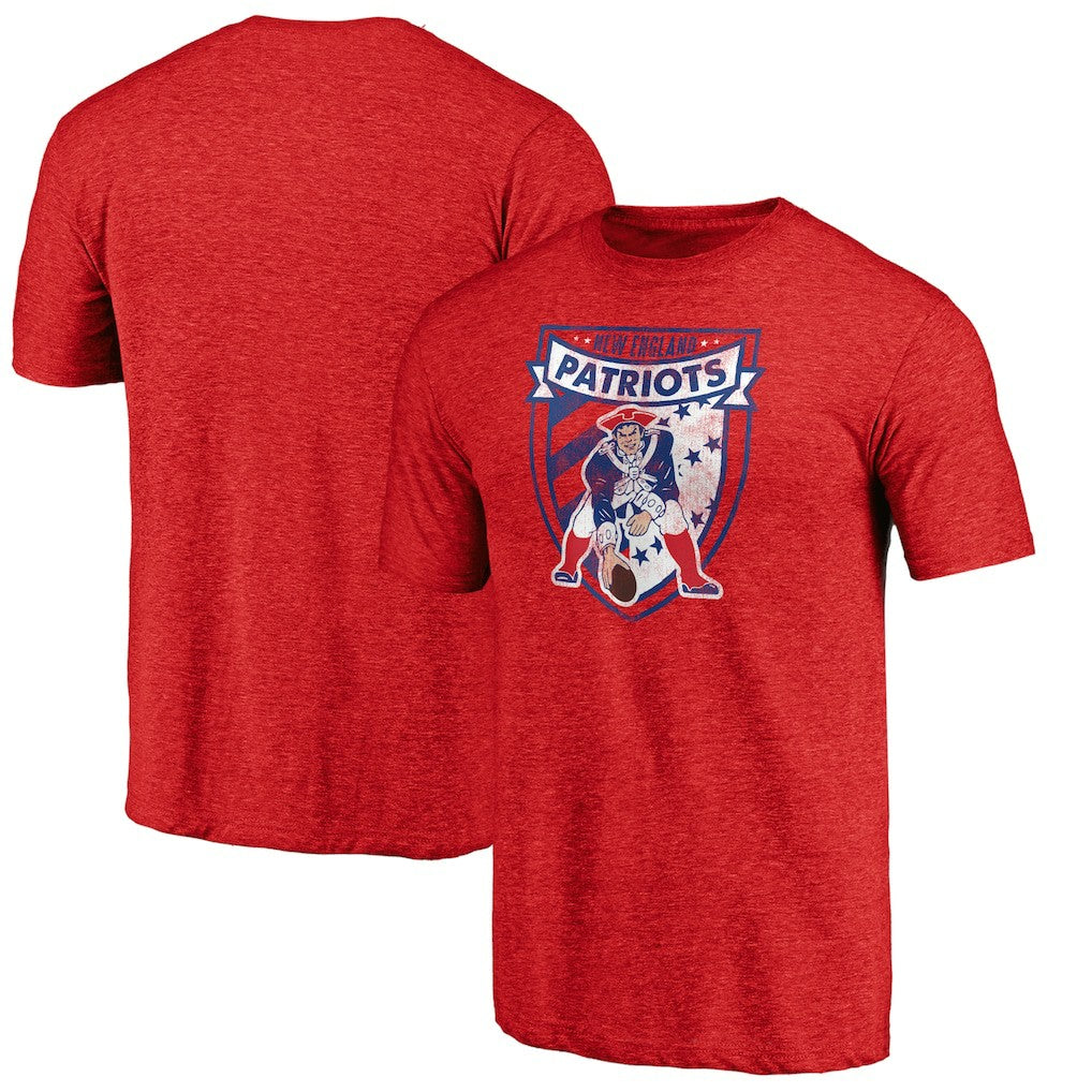 New England Patriots Hometown Collection The Shield Tri-Blend T-Shirt Red | NFL
