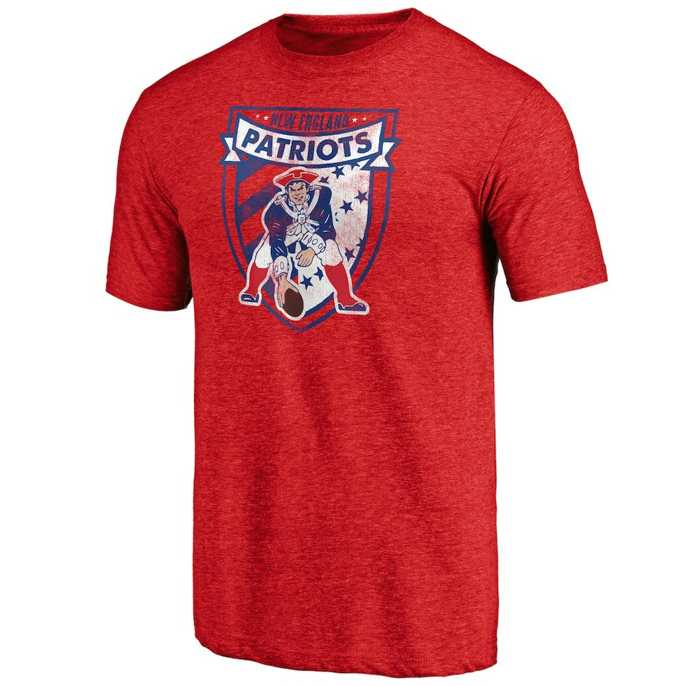 New England Patriots Hometown Collection The Shield Tri-Blend T-Shirt Red | NFL