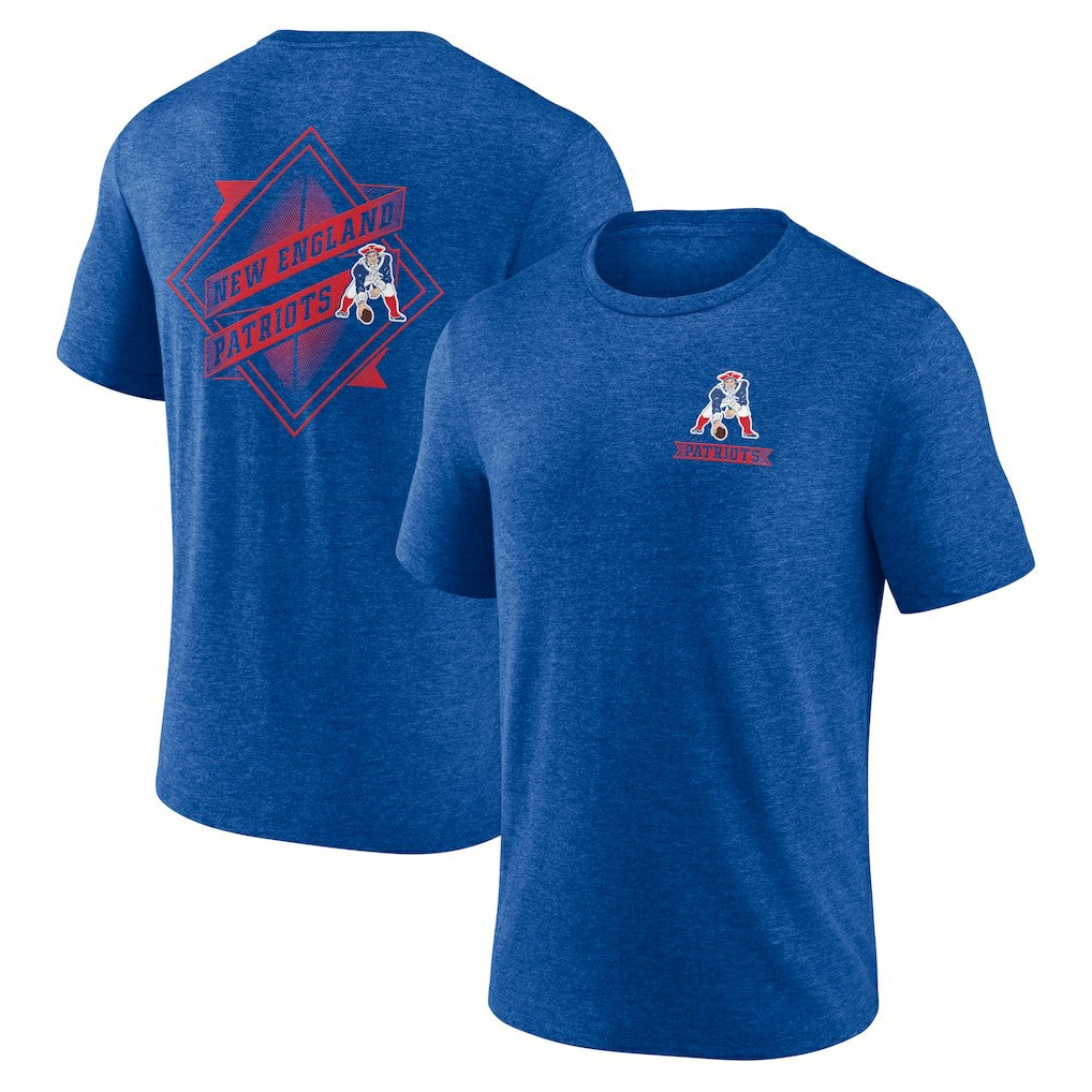New England Patriots Diamond Scroll Tri-Blend T-Shirt Royal | NFL
