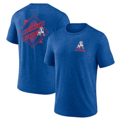 New England Patriots Diamond Scroll Tri-Blend T-Shirt Royal | NFL
