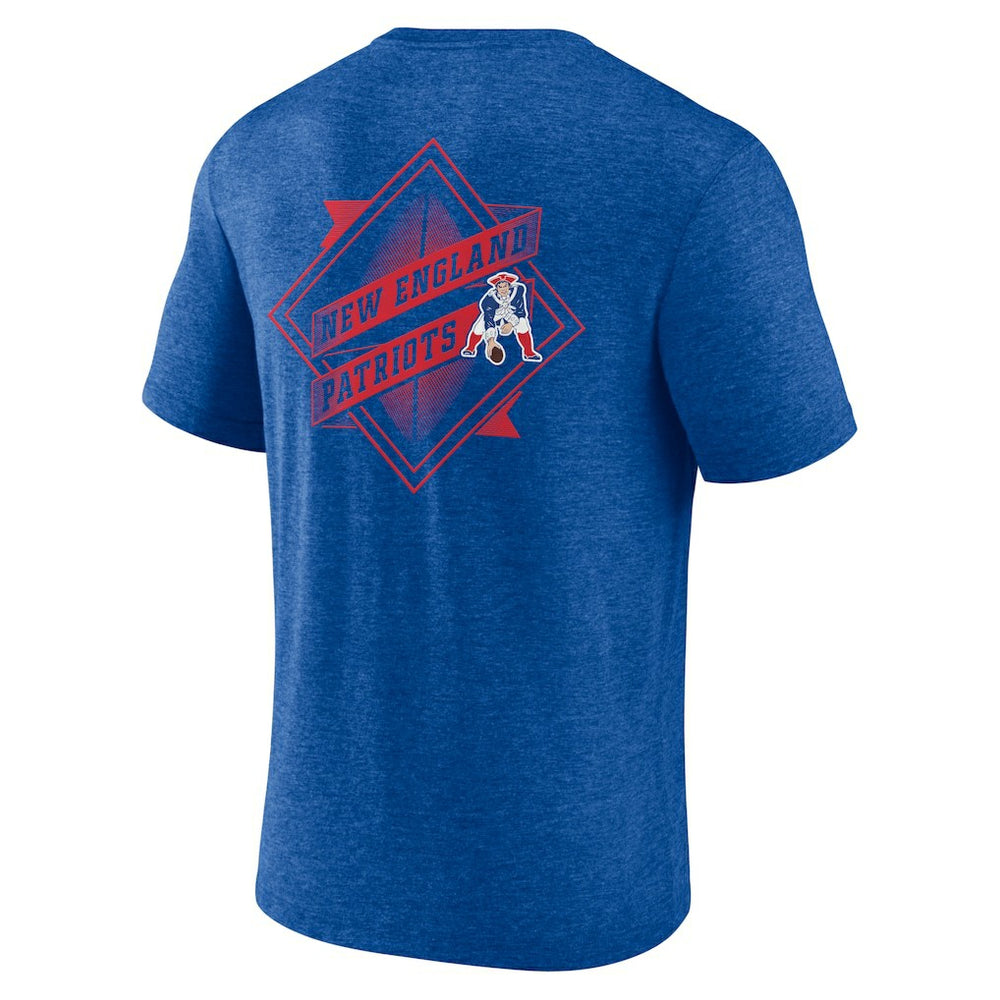 New England Patriots Diamond Scroll Tri-Blend T-Shirt Royal | NFL