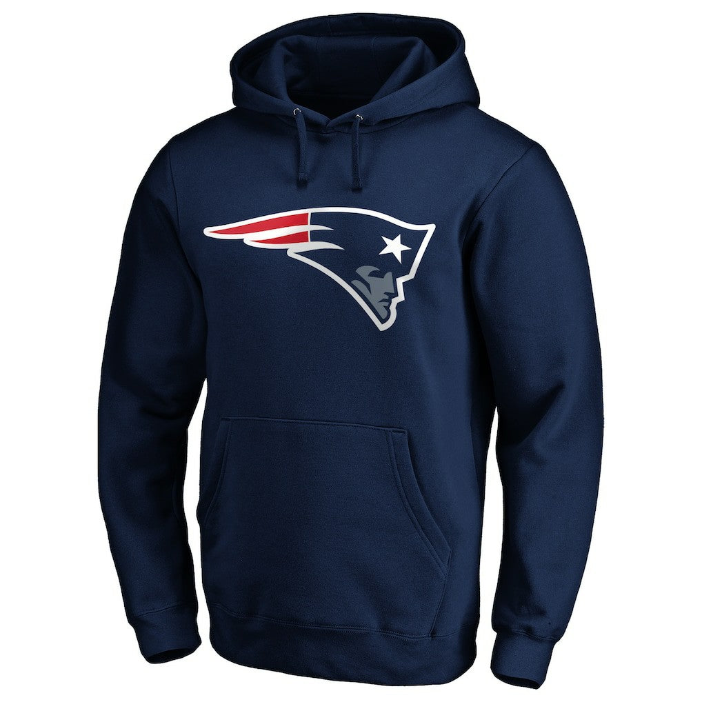 New England Patriots Primary Logo Fitted Pullover Hoodie Navy | NFL