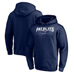 New England Patriots Logo Team Lockup Fitted Pullover Hoodie Navy | NFL