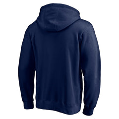 New England Patriots Logo Team Lockup Fitted Pullover Hoodie Navy | NFL