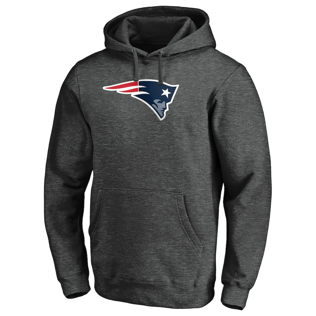 New England Patriots Primary Logo Fitted Pullover Hoodie Charcoal | NFL