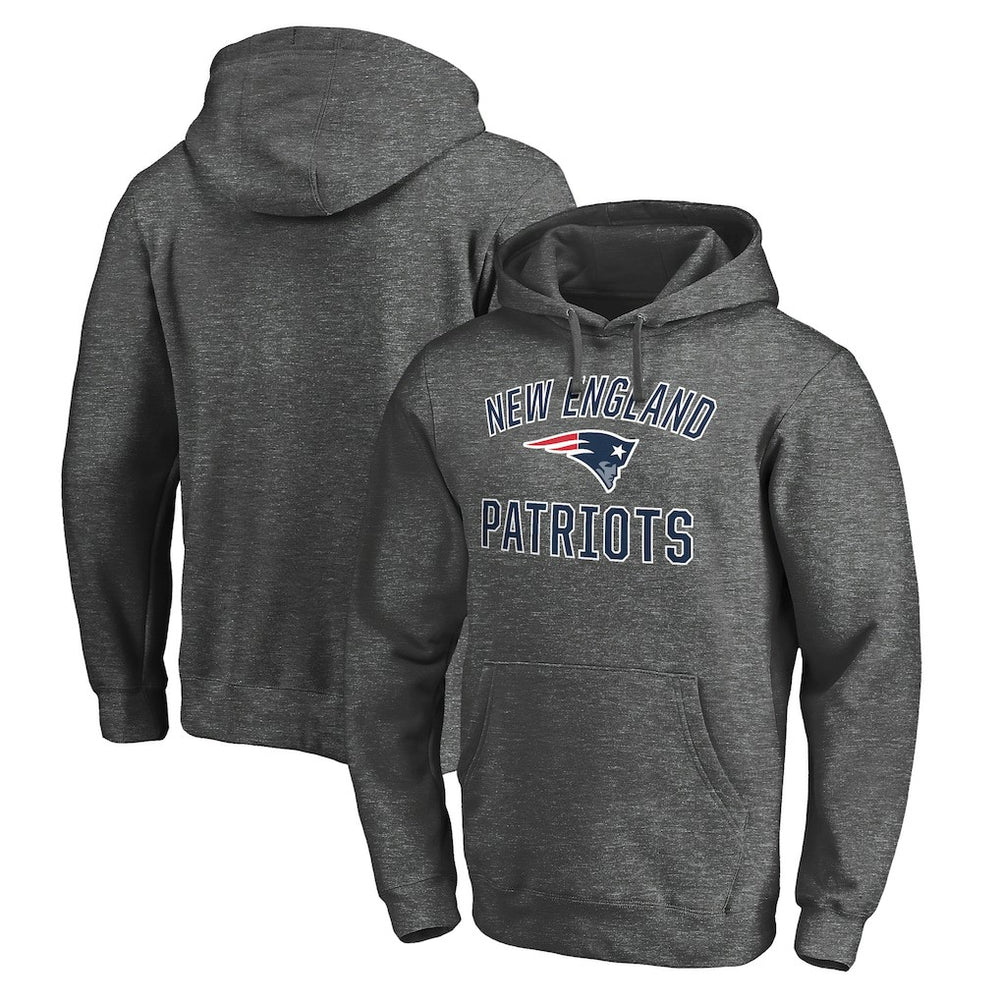 New England Patriots Victory Arch Team Fitted Pullover Hoodie Charcoal | NFL