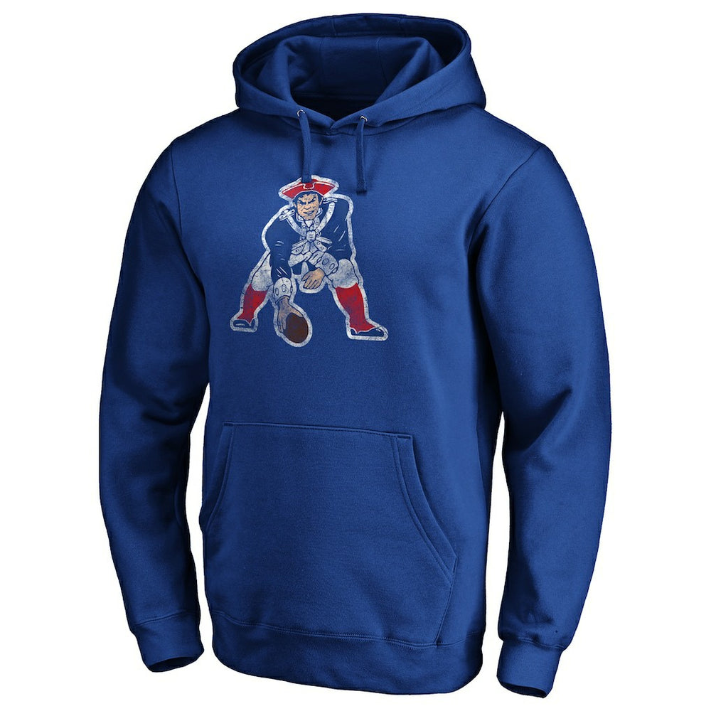 New England Patriots Throwback Logo Pullover Hoodie Royal | NFL