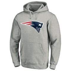 New England Patriots Primary Logo Fitted Pullover Hoodie Heather Gray | NFL