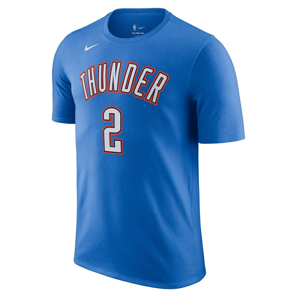 Shai Gilgeous-Alexander Oklahoma City Thunder Icon 2022/23 Name & Number T-Shirt Blue - NBA