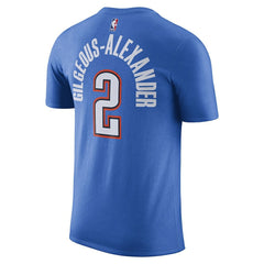 Shai Gilgeous-Alexander Oklahoma City Thunder Icon 2022/23 Name & Number T-Shirt Blue - NBA
