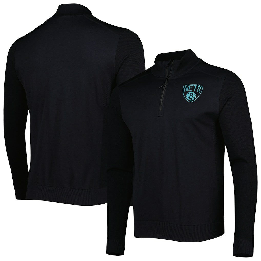 Brooklyn Nets Levelwear Nano Engineered Knit Fabric Quarter-Zip Jacket Black - NBA