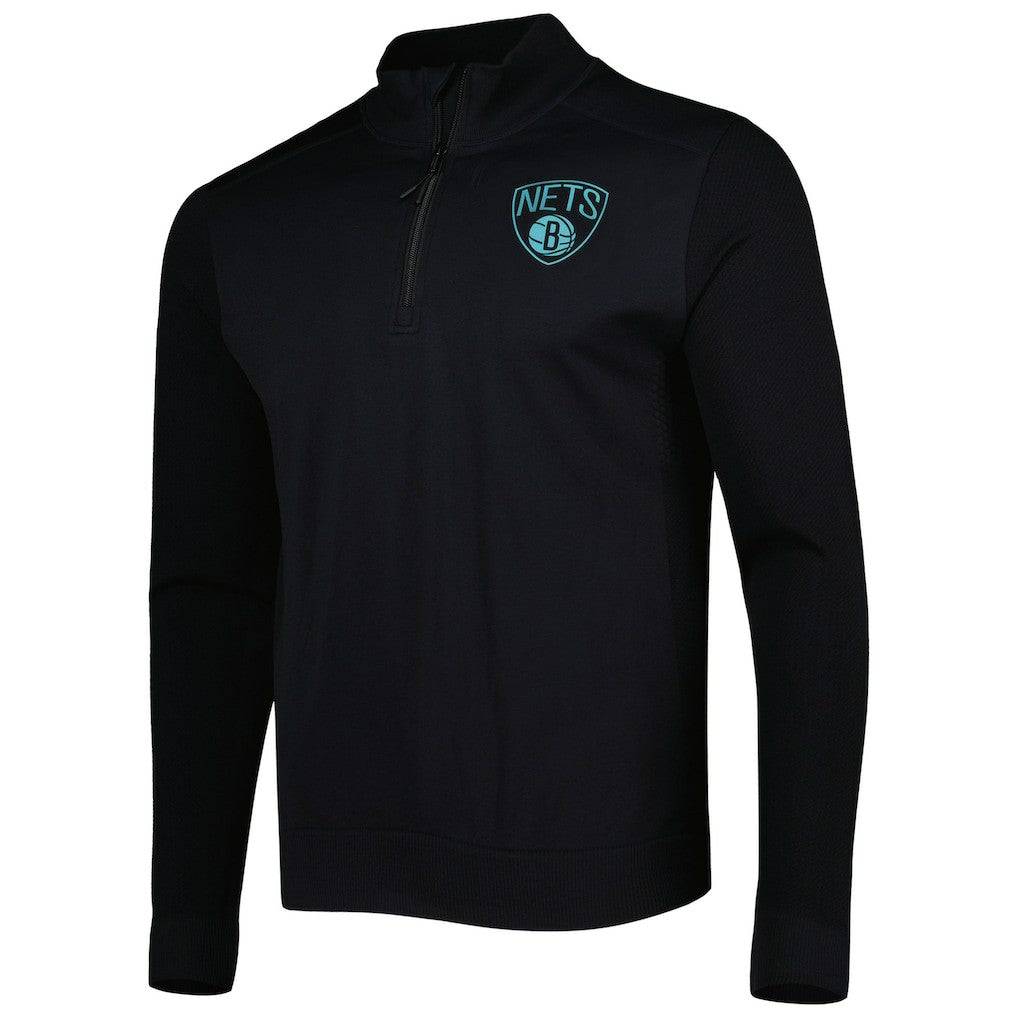 Brooklyn Nets Levelwear Nano Engineered Knit Fabric Quarter-Zip Jacket Black - NBA