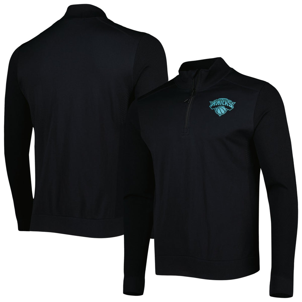 New York Knicks Levelwear Nano Engineered Knit Fabric Quarter-Zip Jacket Black - NBA