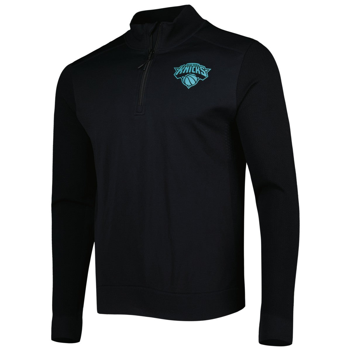 New York Knicks Levelwear Nano Engineered Knit Fabric Quarter-Zip Jacket Black - NBA