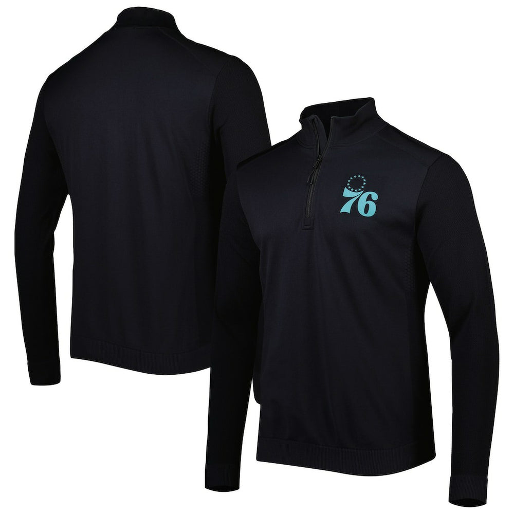 Philadelphia 76ers Levelwear Nano Engineered Knit Fabric Quarter-Zip Jacket Black - NBA