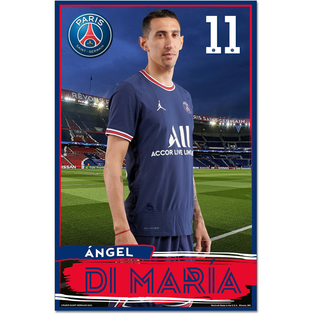 Angel Di Maria Paris Saint-Germain WinCraft 11" x 17" Player Wood Sign - FIFA World CUP