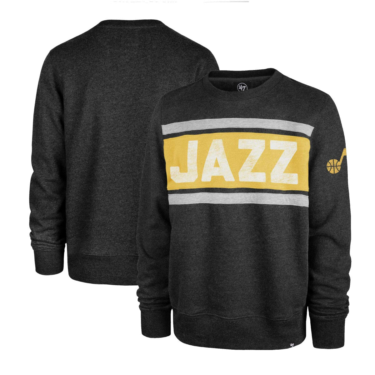 Utah Jazz '47 Tribeca Emerson Pullover Sweatshirt Heather Black - NBA