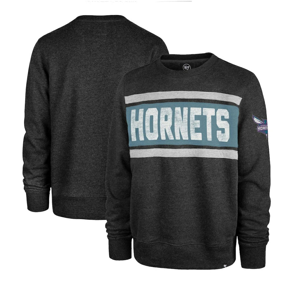 Charlotte Hornets '47 Tribeca Emerson Pullover Sweatshirt Heather Black - NBA