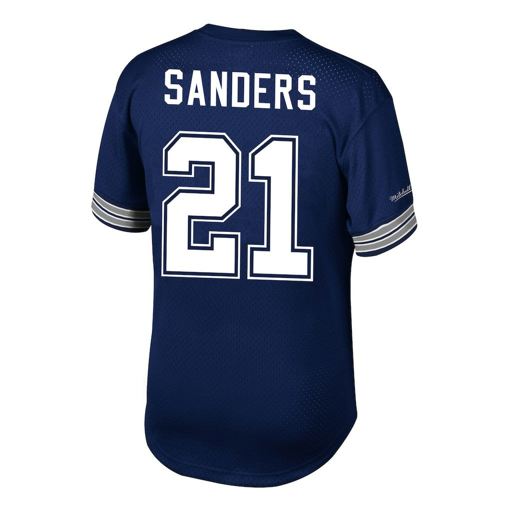 Deion Sanders Dallas Cowboys Retired Player Name & Number Mesh Top Navy | Mitchell & Ness