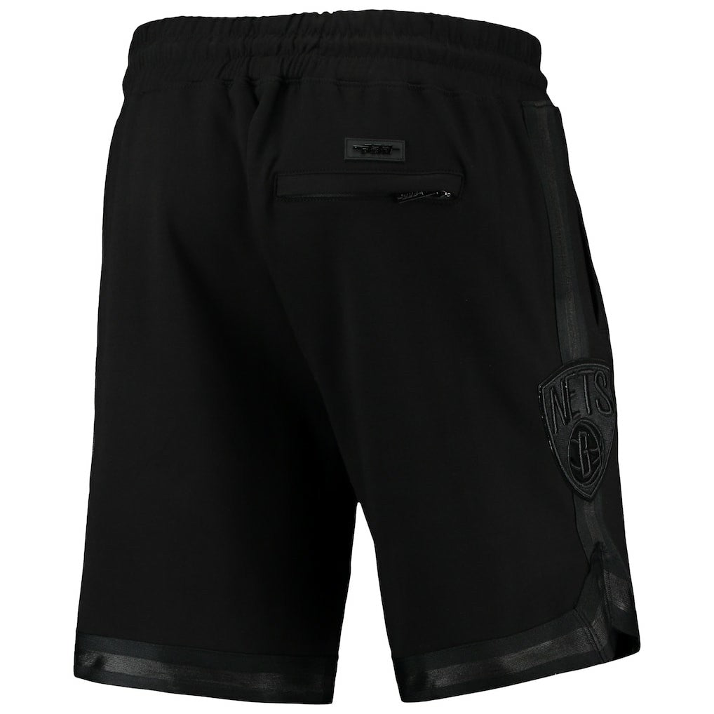 Brooklyn Nets Pro Standard Triple Black Gloss Logo Shorts - NBA